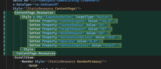 Add styles for the buttons